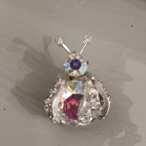 Weiss Rhinestone Lady Bug Brooch